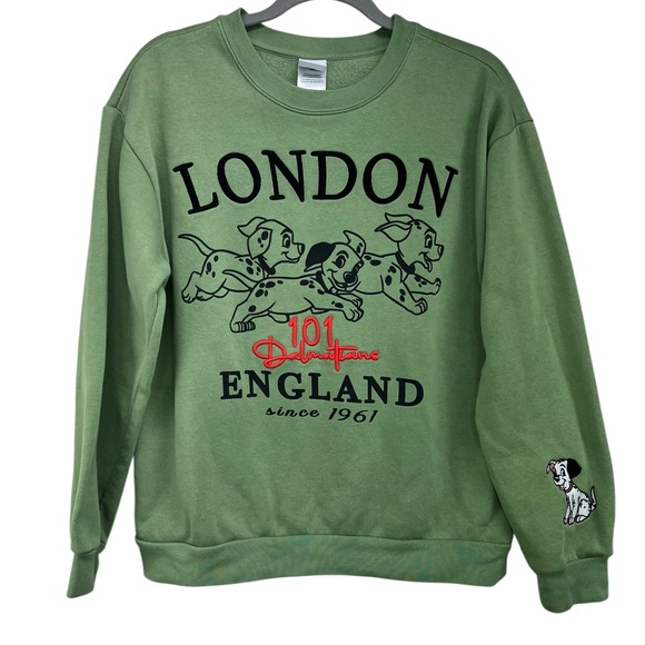 Disney Tops - Disney 101 Dalmations Green Crew Neck Sweatshirt XL